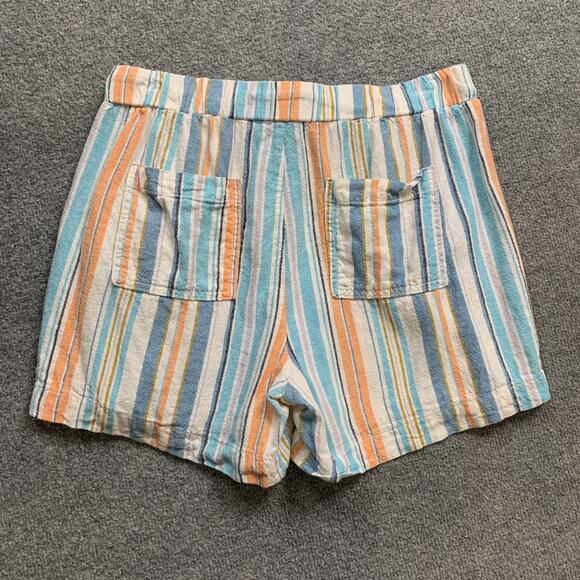 Briggs Shorts Womens M Medium Creamsicle Blue Linen Blend Drawstring Relaxed Fit - Picture 8 of 12
